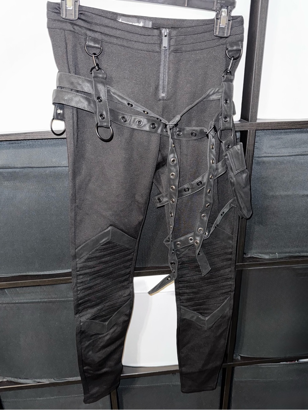 Darker Wavs - Frequency strappy leggings - tactical NWOT Size XXS stretchy goth